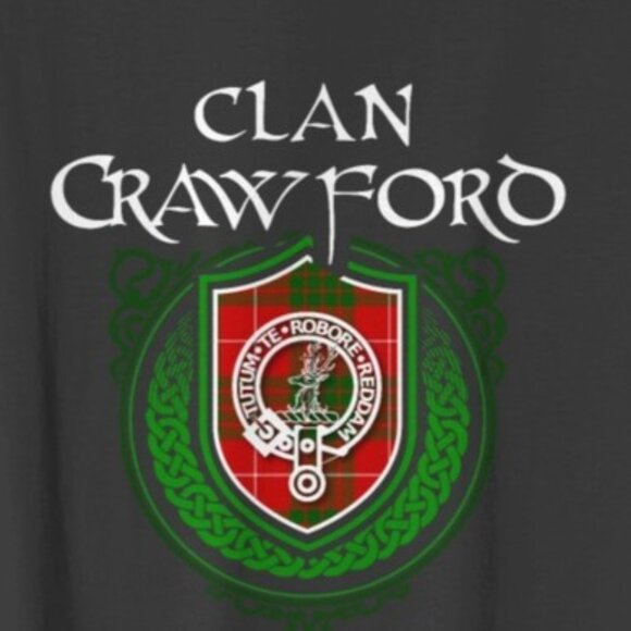 Crawford Surname Scottish Clan Tartan Crest Badge T-shirt 175 - Picture 2 of 5